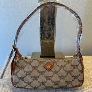 MCM Lauretos Jacquard Small Himmel Shoulder Bag